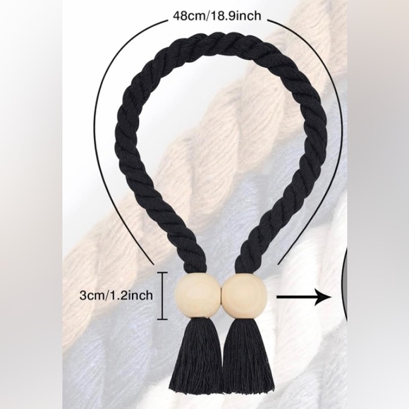 Magnetic curtain tiebacks - Picture 3 of 4